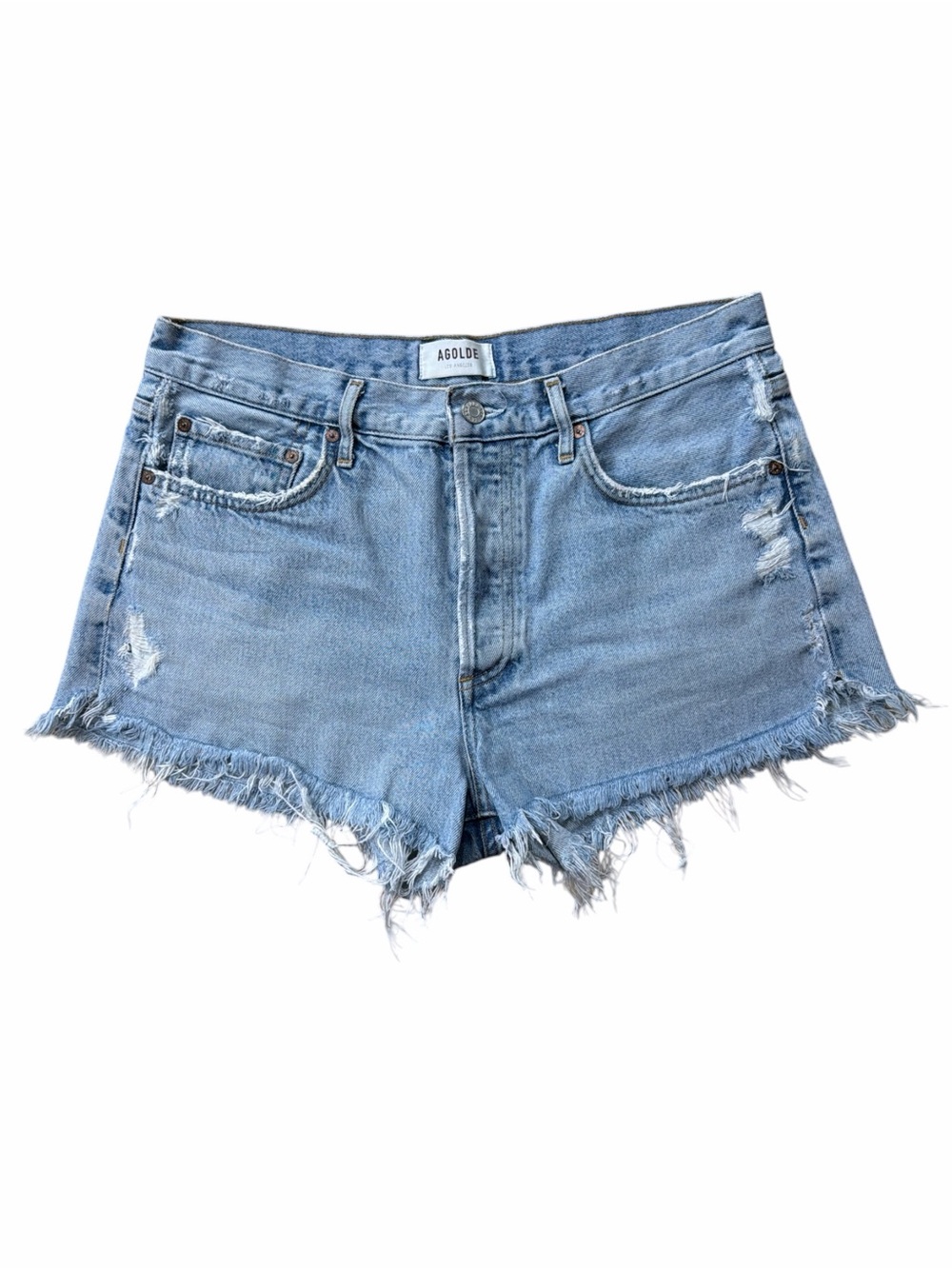 AGOLDE Parker Distressed Denim Shorts